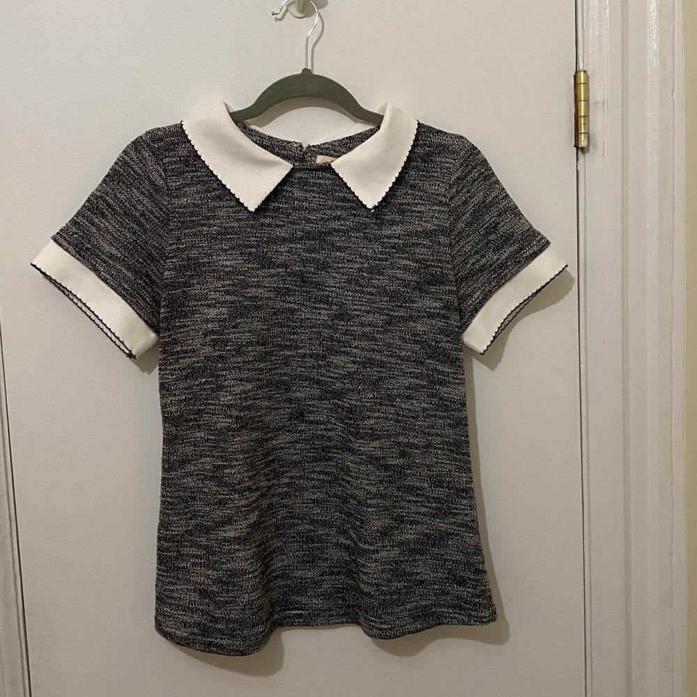 short sleeve peter pan blouse - medium